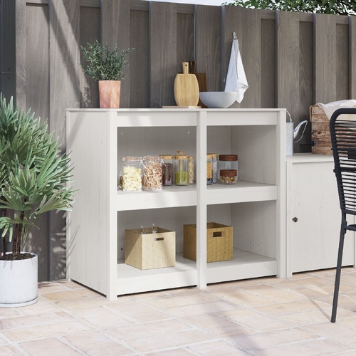 Outdoor Kitchen Cabinet White 106x55x92 cm Solid Wood Pine
