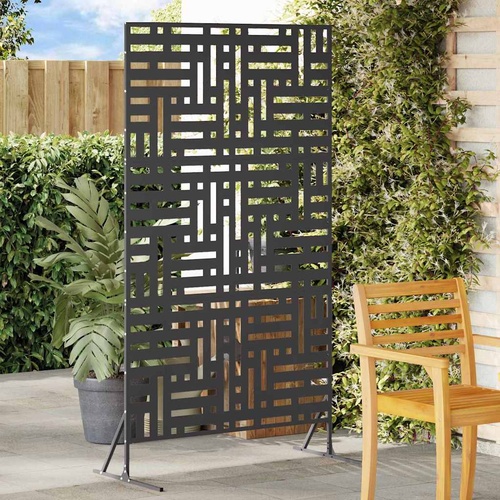 Privacy Screen Black 100 x 50 x 180 cm Steel