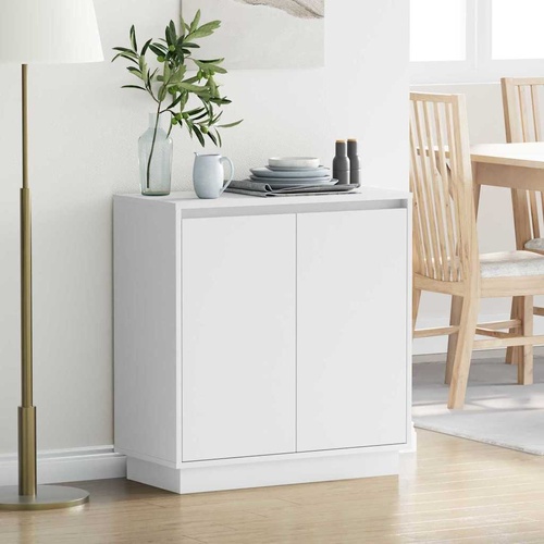 LED Sideboard with Door White 71 x 34,5 x 75 cm Engineered Wood