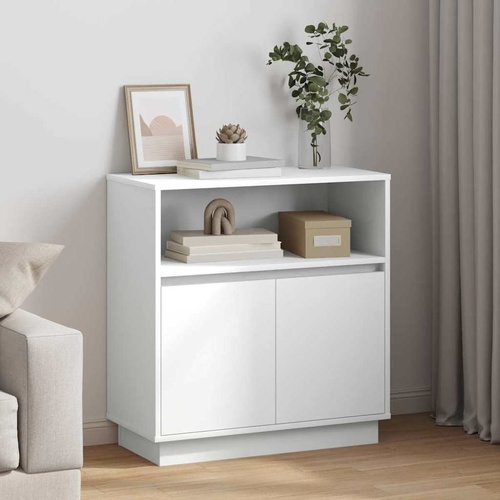 LED Sideboard White 71 x 34,5 x 75 cm Engineered Wood
