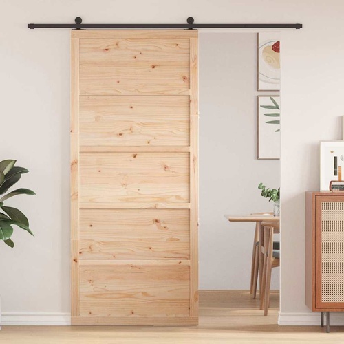 Barn Door Natural 90 x 208 cm Solid Pine wood
