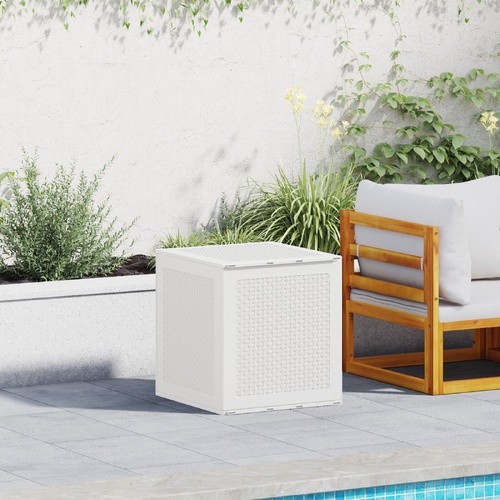 Garden Storage Box White 55x53x57 cm PP