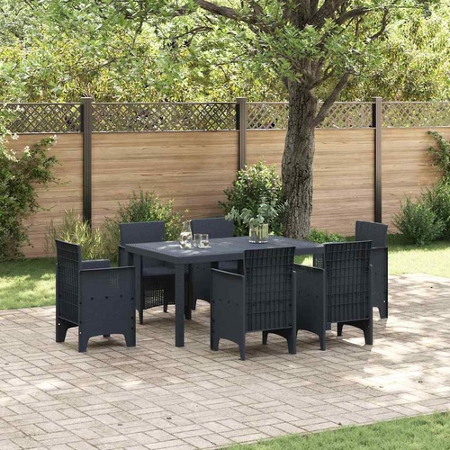 Garden Table Anthracite 150x100x73 cm Poly Rattan