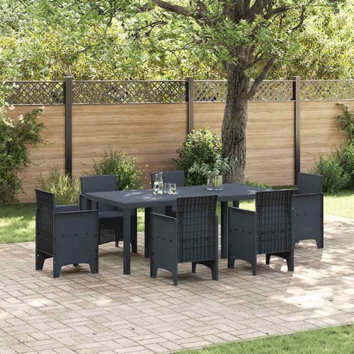 Garden Dining Table Anthracite 200 x 100 x 73 cm Poly Rattan