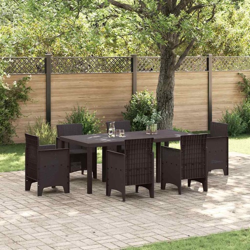 Garden Dining Table Brown 200 x 100 x 73 cm Poly Rattan
