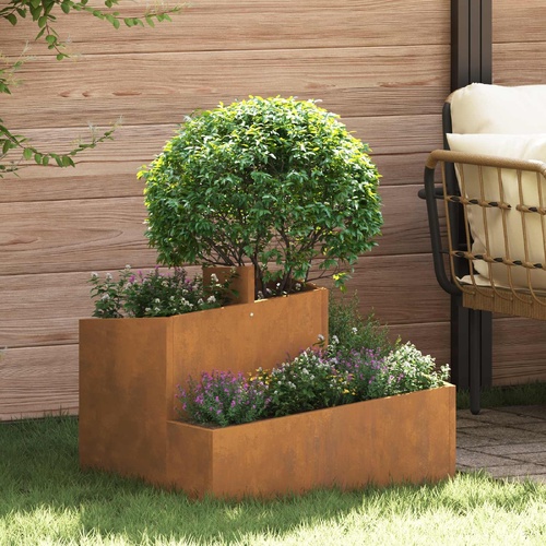 Garden Planter Brown 60 x 60 x 50 cm Weathering Steel