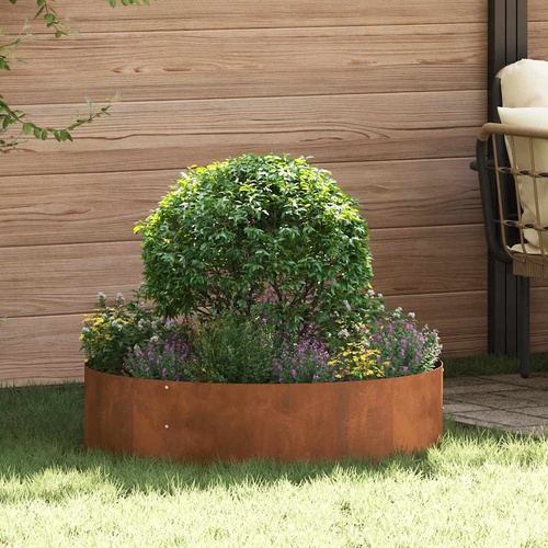 Planter Ring Brown 80 x 80 x 20 cm Weathering Steel