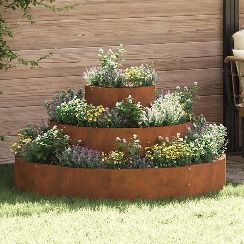Garden Planter Brown 120 x 120 x 20 cm Weathering Steel