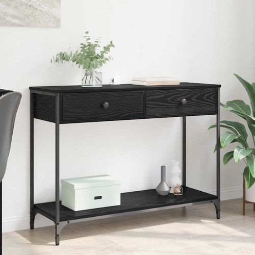 Console Table Black Oak 100 x 34,5 x 75 cm Engineered Wood