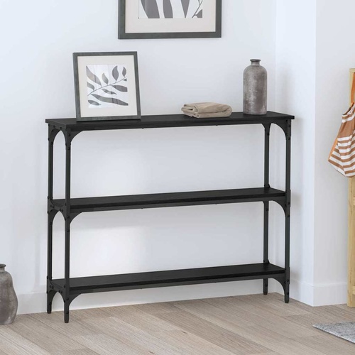 Console Table Black oak 100 x 22,5 x 75 cm Engineered Wood