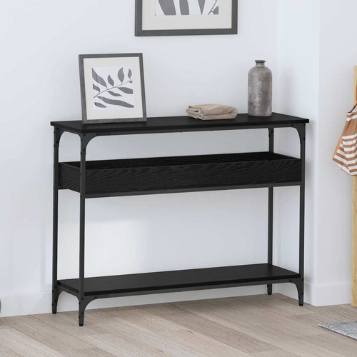 Console Table Black oak 100 x 29 x 75 cm Engineered wood
