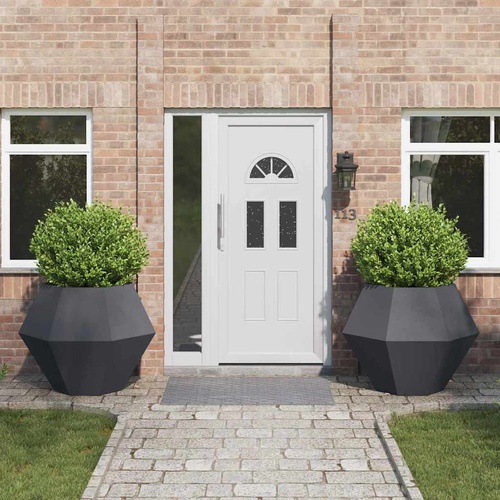 Planter 2 pcs Anthracite 100 x 100 x 80 cm Steel