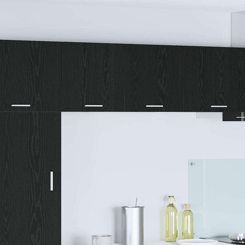 Hanging Cabinet Riga 2 pcs Black Oak and White 40 x 31 x 40 cm