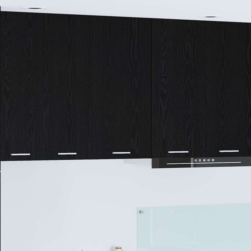 Hanging Cabinet Riga Black Oak and White 40 x 31 x 80 cm