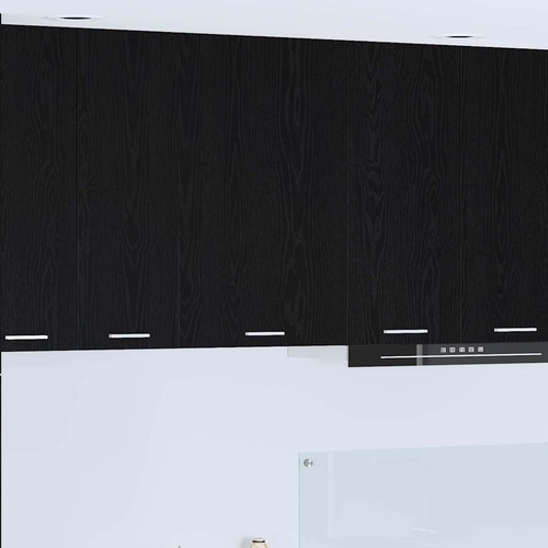 Hanging Cabinet with Door Black Oak and White 50 x 31 x 80 cm