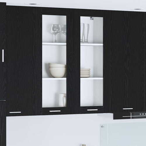 Hanging Cabinet Black Oak 80 x 31 x 100 cm Engineered Wood