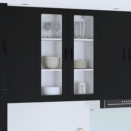 Kitchen Wall Cabinet Black 80 x 31 x 100 cm Engineered Wood