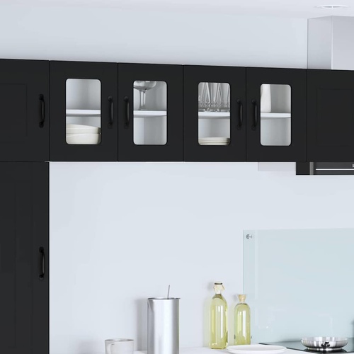 Kitchen Wall Cabinet with Shelf 2 pcs Black 60 x 31 x 40 cm