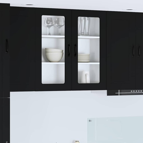 Kitchen Cabinet with Door Black 80 x 31 x 80 cm Engineered Wood