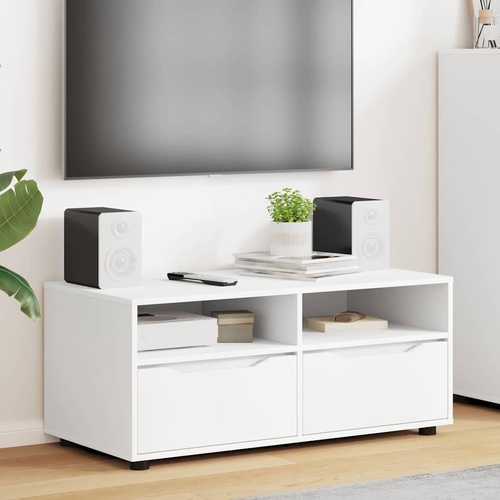 TV Cabinet with Drawer White 100 x 48 x 43 cm Engineered Wood