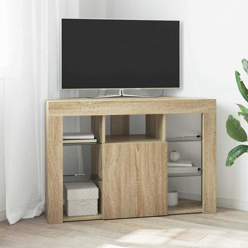 Corner LED TV Cabinet Wall-mounted Sonoma Oak 102 x 40 x 68 cm