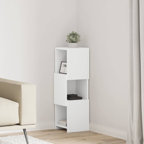Corner Cabinet White 25,5x25x80cm Engineered Wood