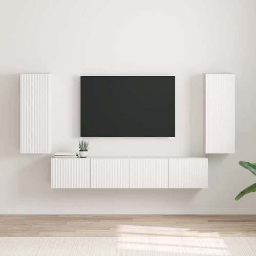 TV Wall Cabinet 2 pcs White 30 x 31 x 80 cm Engineered Wood