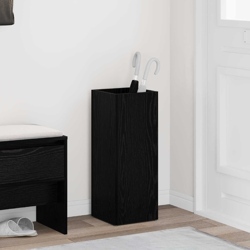 Umbrella Stand Black Oak 25 x 24.5 x 64 cm Engineered Wood