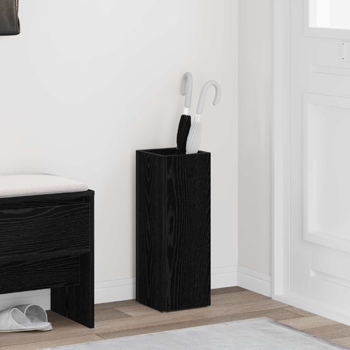 Umbrella Stand Black Oak 20 x 20 x 55.5 cm Engineered Wood