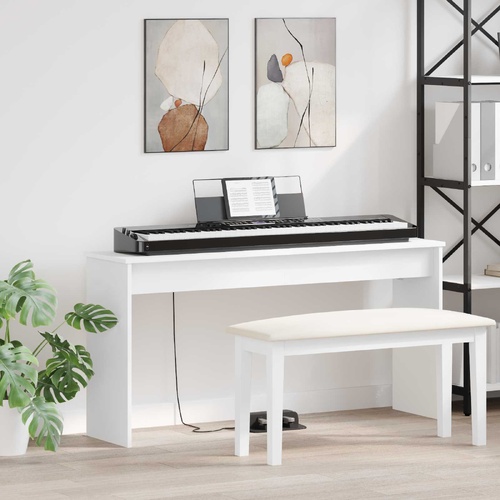 Keyboard Stand White 130 x 32 x 64 cm Engineered Wood