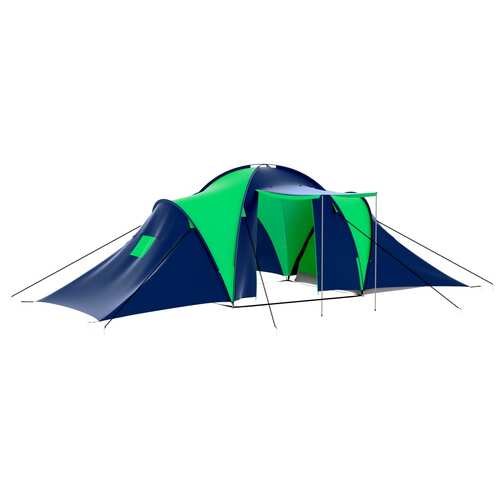Camping Tent Fabric 9 Persons Blue and Green