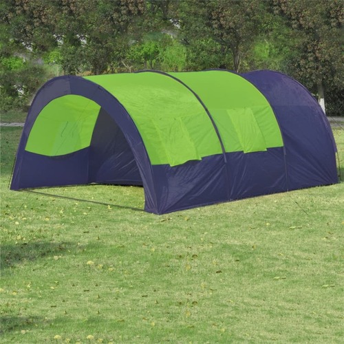Camping Tent Fabric 6 Persons Blue and Green