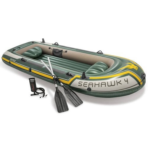 Intex Seahawk 4 Set Inflatable Boat with Oars and Pump