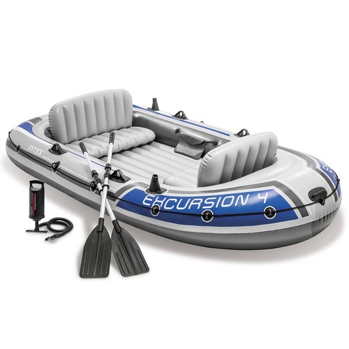 Intex Excursion 4 Set Inflatable Boat with Oars and Pump