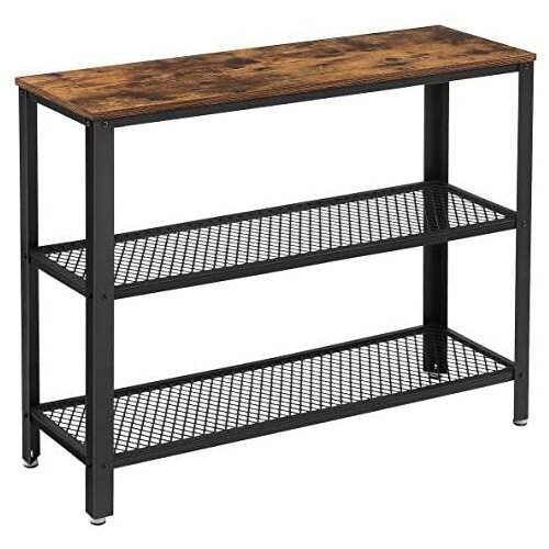 VASAGLE Console Table with 2 Mesh Shelves
