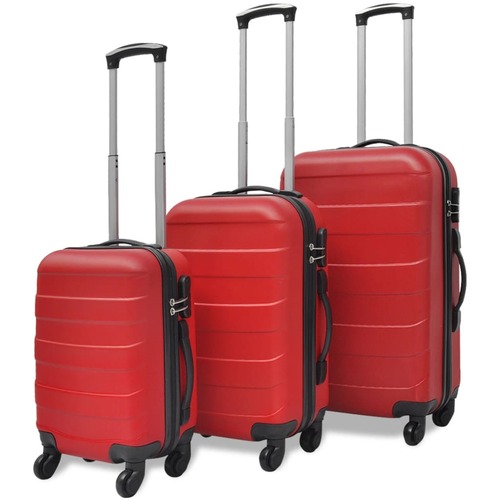 Three Piece Hardcase Trolley Set Red