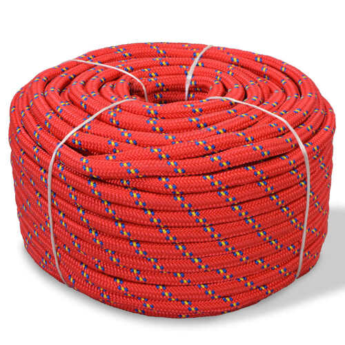 Marine Rope Polypropylene 8 mm 100 m Red