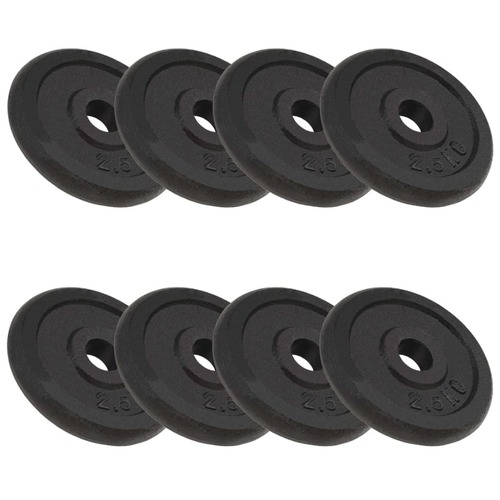 Weight Plates 8 pcs 8x2.5 kg Cast Iron