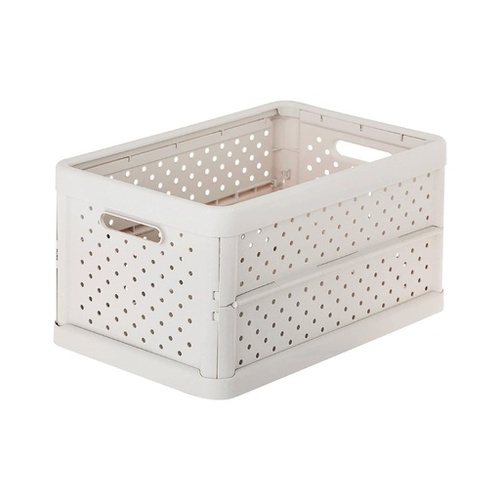 Vigar 11.3L Compact Sand White Foldable Crate