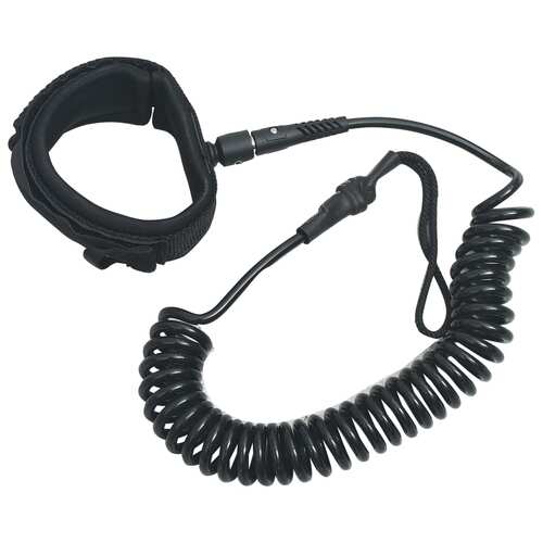 SUP Coiled Leash Black 10 inch