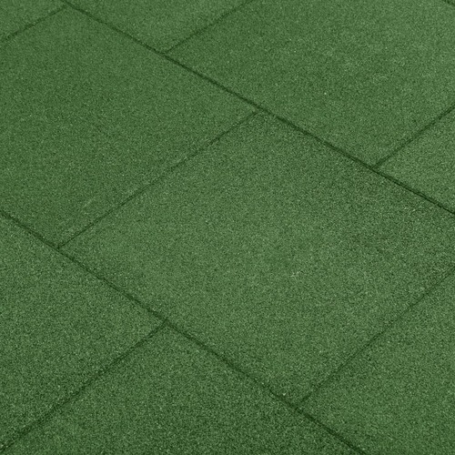 Fall Protection Tiles 6 pcs Rubber 50x50x3 cm Green