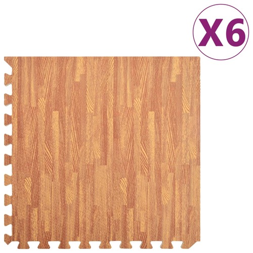 Floor Mats 6 pcs Wood Grain 2.16 m² EVA Foam