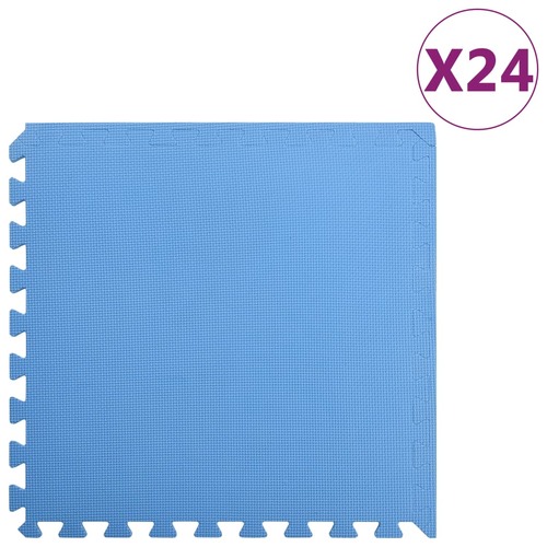 Floor Mats 24 pcs 8.64 ㎡ EVA Foam Blue