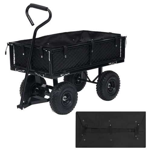 Garden Cart Liner Black 86x46x22 cm Fabric