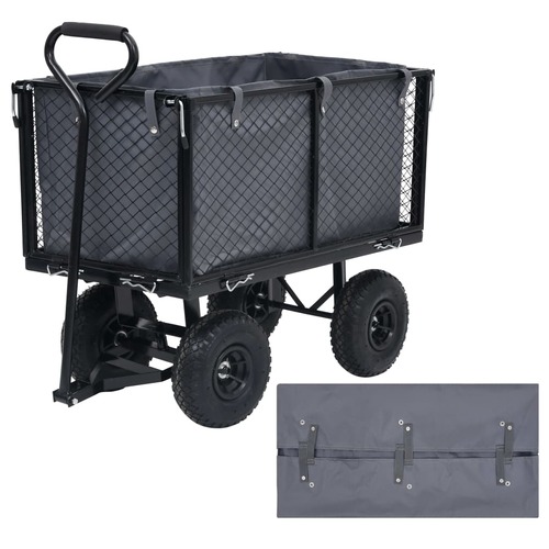 Garden Cart Liner Dark Grey 81x41x40 cm Fabric