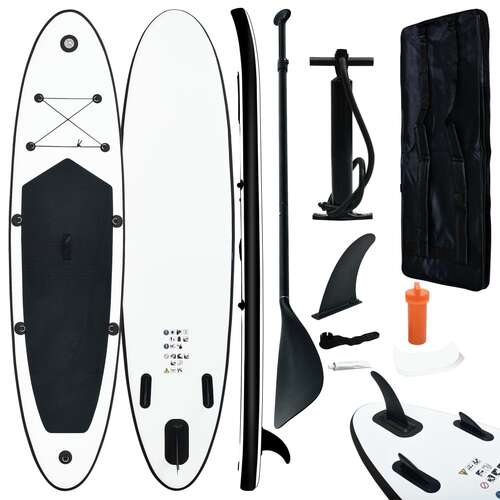 Inflatable Stand Up Paddle Board Set Black and White