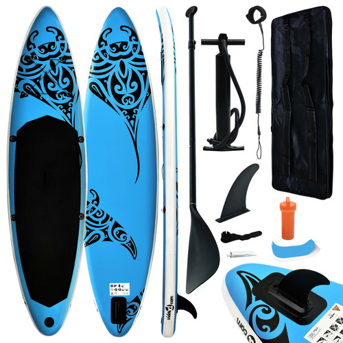 Inflatable Stand Up Paddleboard Set 320x76x15 cm Blue