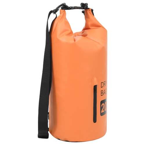 Dry Bag with Zipper Orange 20 L PVC