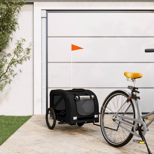 Pet Bike Trailer Black Oxford Fabric and Iron