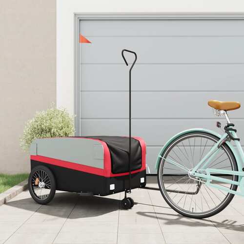 Bike Trailer Black and Red 45 kg Iron
